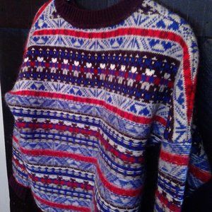 J. Crew Knitted Wool Multi-Color Sweatshirt; Size S